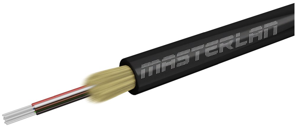 Masterlan DROPX universal fiber optic drop cable - 8F 9/125, SM, LSZH, black, G657A2, 500m 