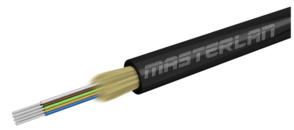 Masterlan DROPX universal fiber optic drop cable - 16F 9/125, SM, LSZH, black, G657A2, 500m 