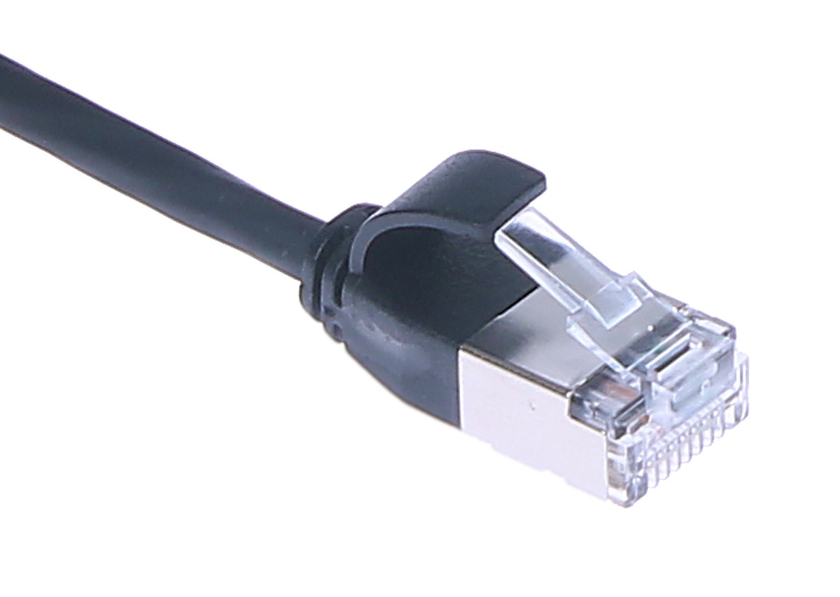 Masterlan comfort patch cable U/FTP, extra slim, Cat6A, 0,25m, black, LSZH