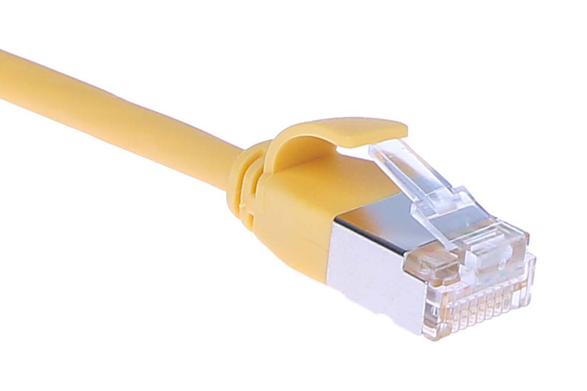 Masterlan comfort patch cable U/FTP, extra slim, Cat6A, 0,5m, yellow, LSZH