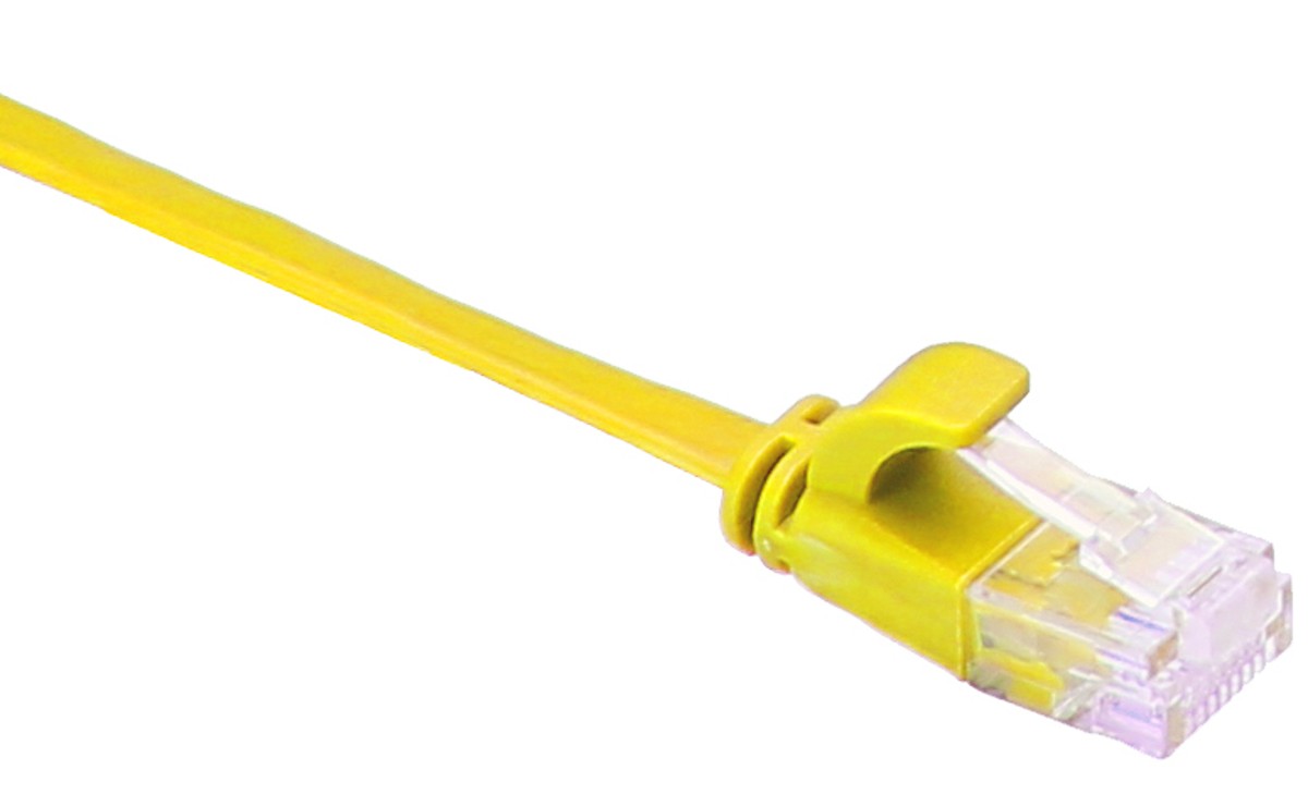 Masterlan comfort patch cable UTP, flat, Cat6, 0,25m, yellow
