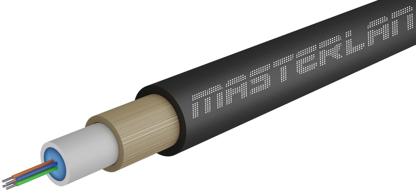 Masterlan Air1 fiber optic cable - 4vl 9/125, air-blowen, SM, HDPE, black, G657A1, 2000m