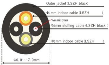 Masterlan AE fiber optic outdoor patch cord, LCupc/LCupc, Duplex, Singlemode 9/125, 30m