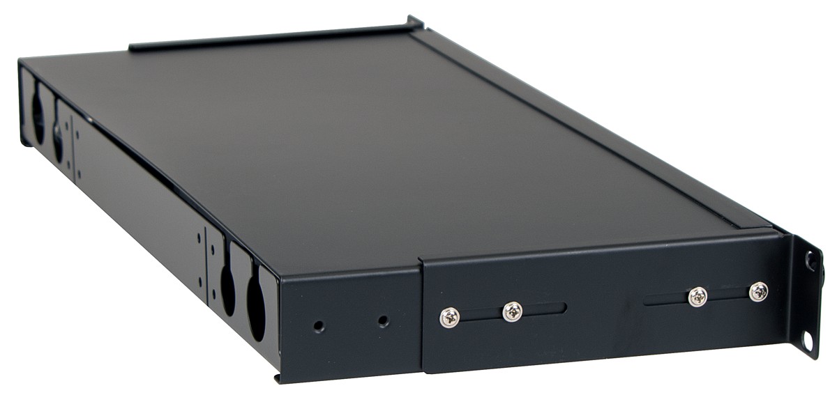 Masterlan ODF 12x SC Simplex, optic enclosure with patch panel and splice tray, 1U, 19", black