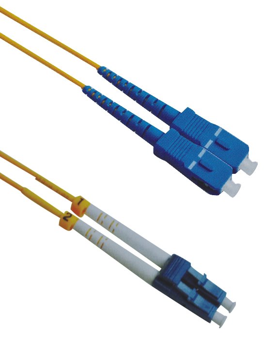 Masterlan fiber optic patch cord, LCupc/SCupc, Duplex, Singlemode 9/125, 1m