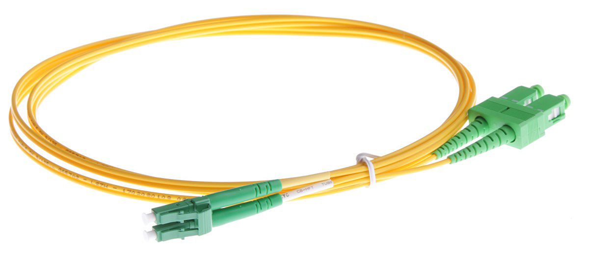 Masterlan fiber optic patch cord, LCapc-SCapc, Singlemode 9/125, duplex, 2m