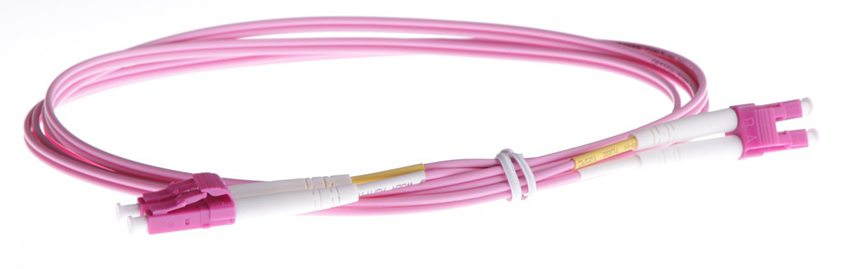 Masterlan fiber optic patch cord, LCupc-LCupc, Multimode 50/125 OM4, duplex, 1m