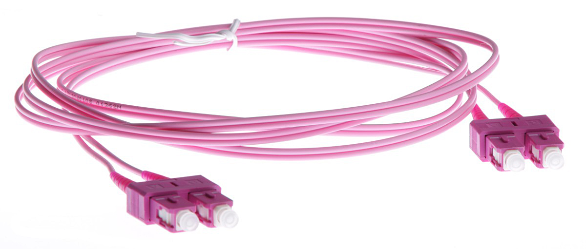 Masterlan fiber optic patch cord, SCupc-SCupc, Multimode 50/125 OM4, duplex, 3m