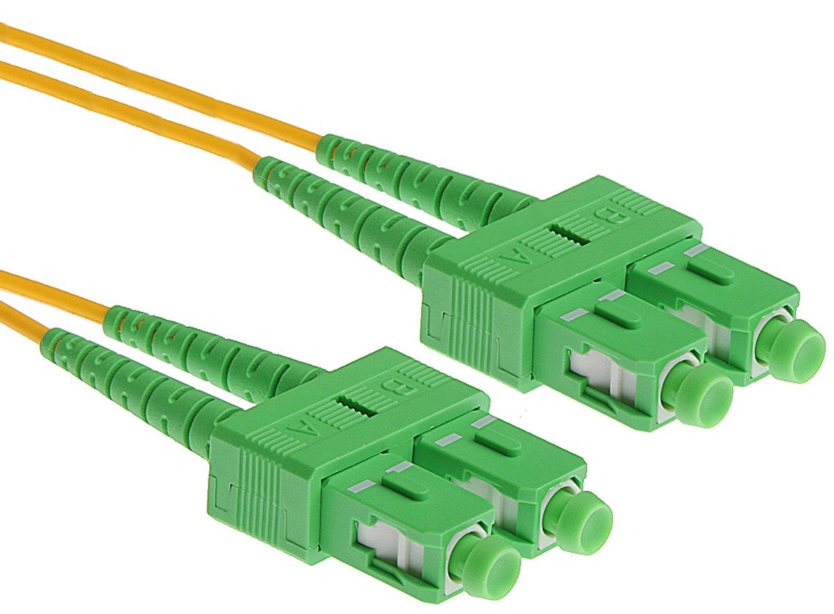 Masterlan fiber optic patch cord, SCapc/SCapc, Singlemode 9/125, duplex, 15m
