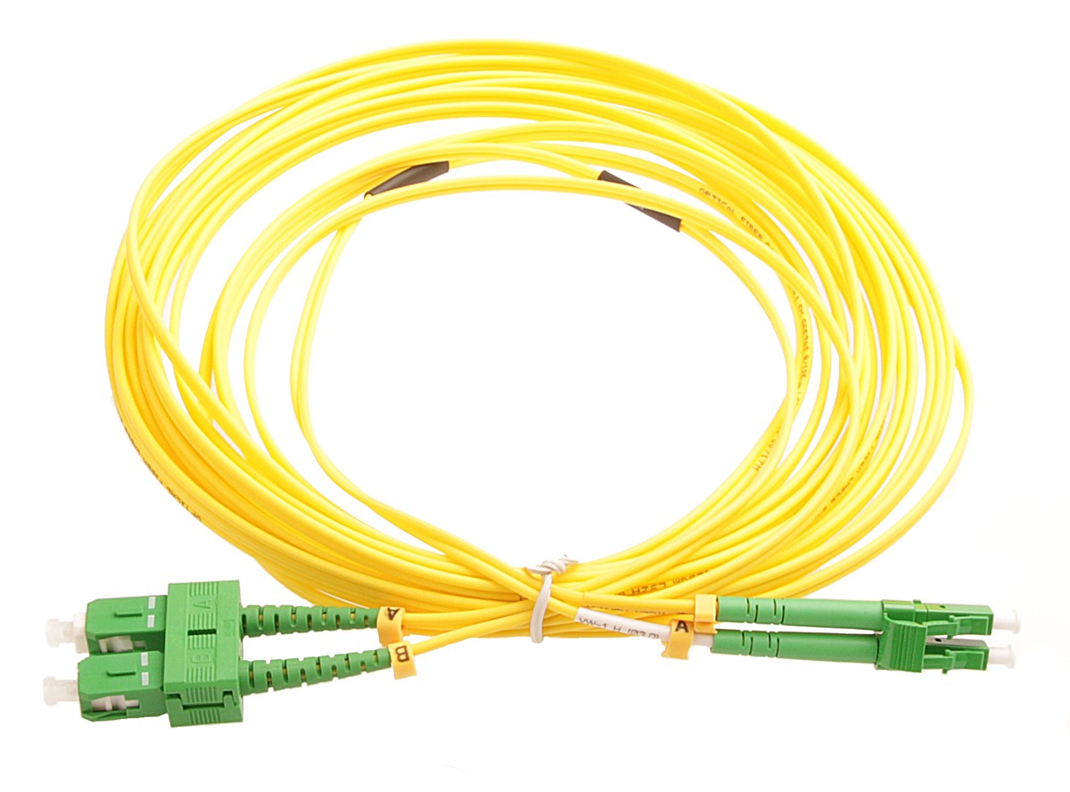 Masterlan fiber optic patch cord, LCapc-SCapc, Singlemode 9/125, duplex, 5m