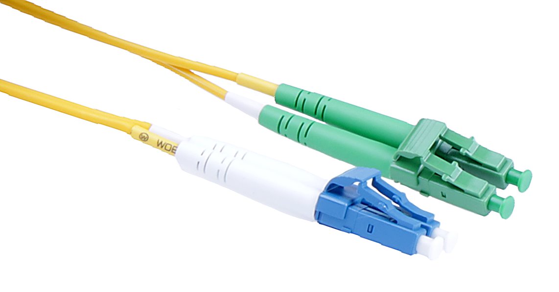 Masterlan fiber optic patch cord, LCupc-LCapc, Singlemode 9/125, duplex, 3m