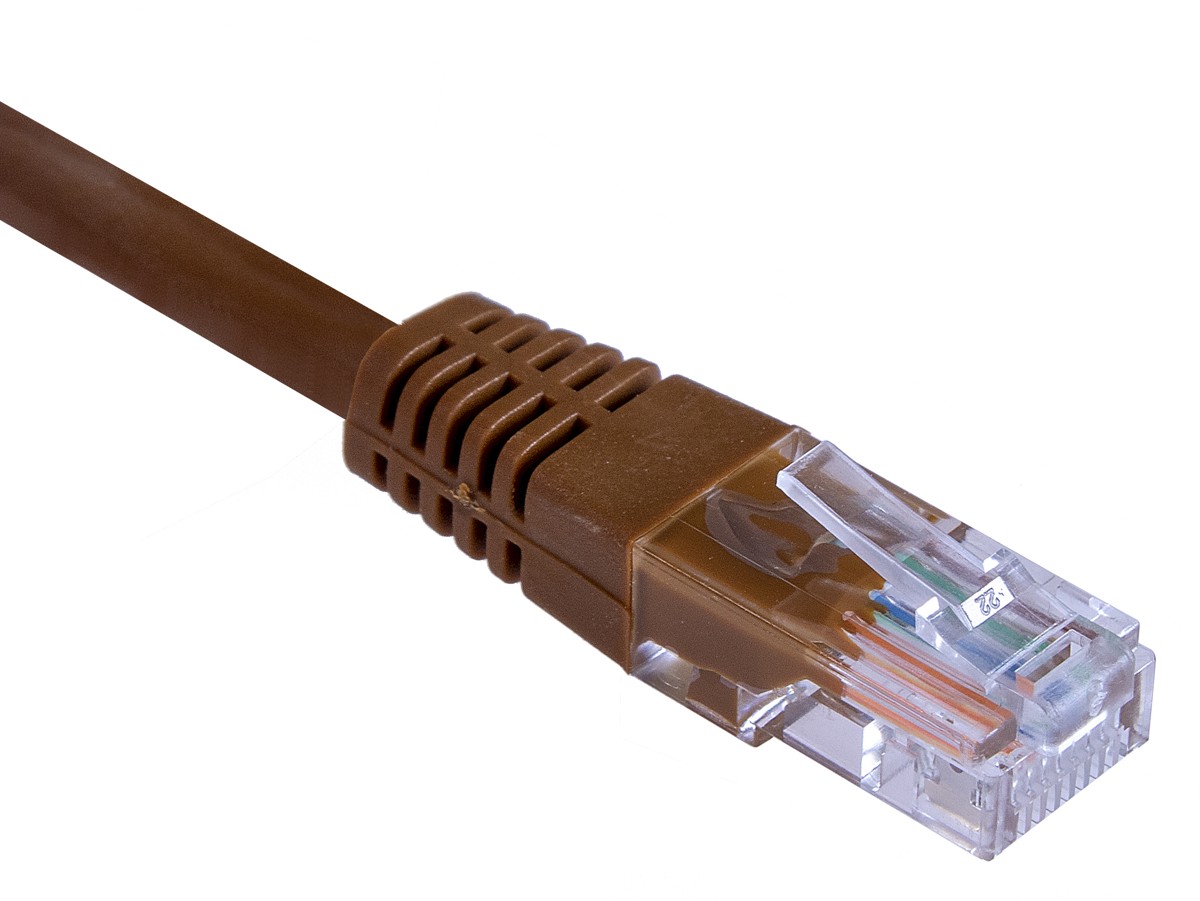 Masterlan patch cable UTP, Cat5e, 0,25m, brown
