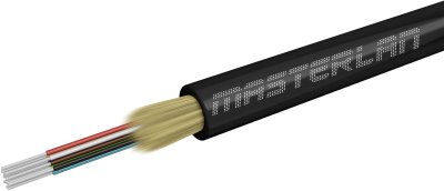 Masterlan DROPX universal fiber optic drop cable - 12F 9/125, SM, LSZH, black, G657A2, 1000m