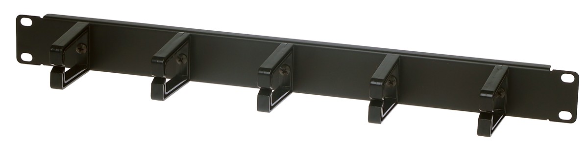 Masterlan 19" cable management panel 1U, 5x plastic handle, black