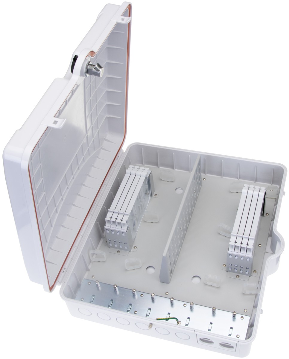 Masterlan FTTH terminal fiber optic box for 96x SC, including splice tray, grey