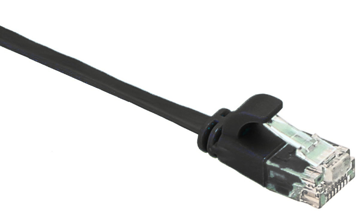 Masterlan comfort patch cable UTP, flat, Cat6, 2m, black