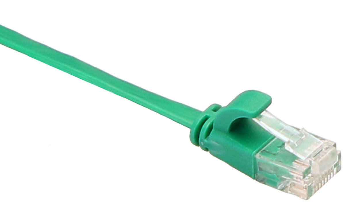 Masterlan comfort patch cable UTP, flat, Cat6, 0,25m, green