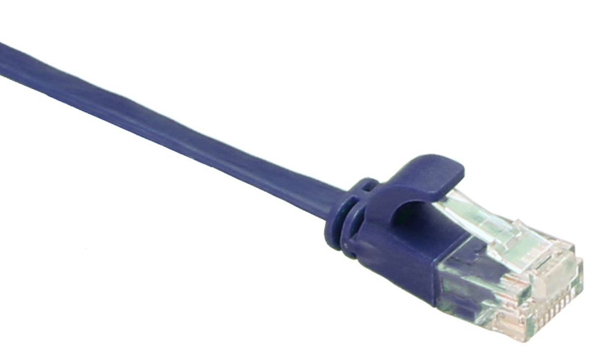 Masterlan comfort patch cable UTP, flat, Cat6, 0,25m, blue