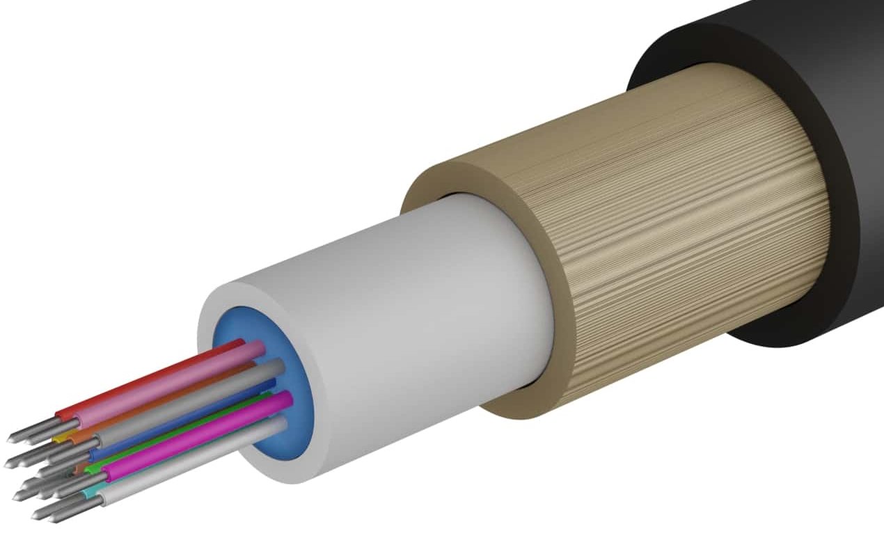 Masterlan Air1 fiber optic cable - 12vl 9/125, air-blowen, SM, HDPE, black, G657A1, 1m