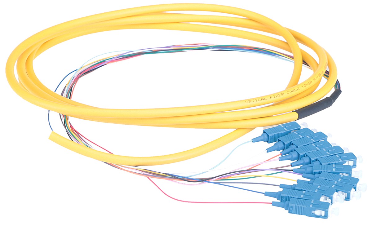 Masterlan fiber optic pigtail, SCupc, Singlemode 9/125, 3m, 12pcs, strand jacketed