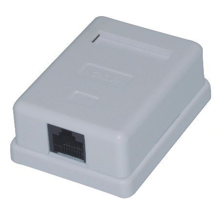 Masterlan UTP socket on surface, 1x RJ45, white, Cat.5e terminal block