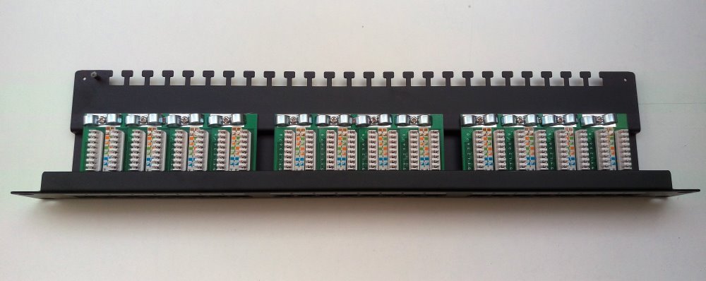 Masterlan patch panel 19" 24xRJ45, Cat6, 1U, with cable tie bar, black