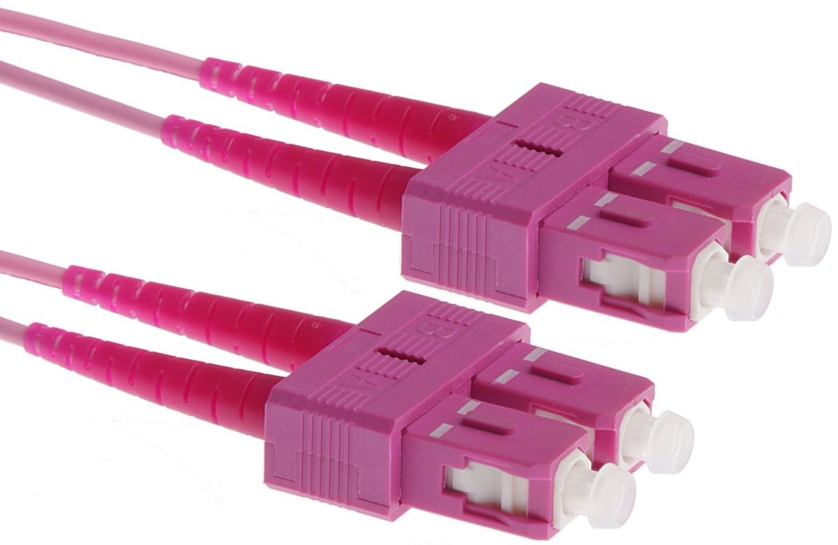Masterlan fiber optic patch cord, SCupc-SCupc, Multimode 50/125 OM4, duplex, 2m