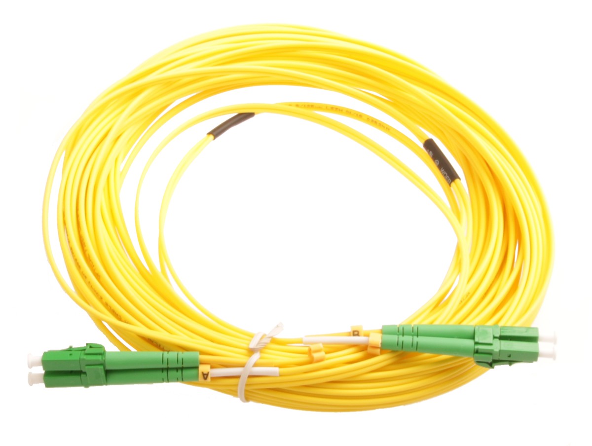 Masterlan fiber optic patch cord, LCapc-LCapc, Singlemode 9/125, duplex, 15m