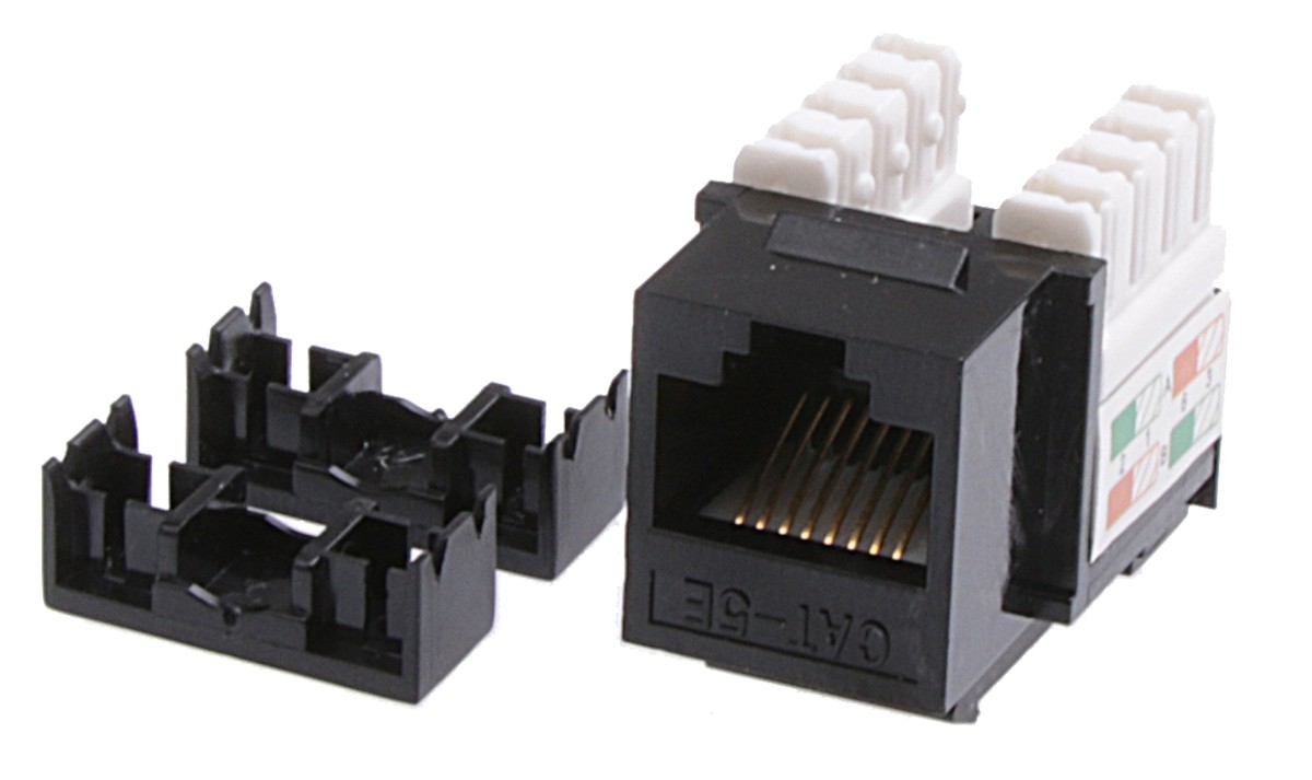 Masterlan self-tapping keystone UTP Cat.6, black, upper terminal block
