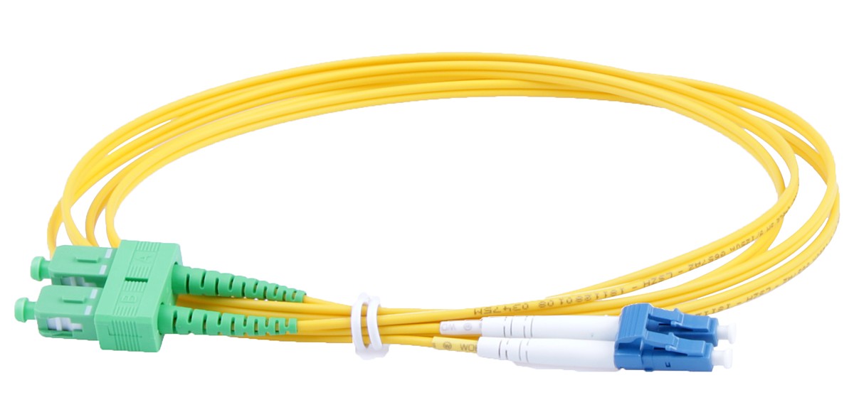 Masterlan fiber optic patch cord, LCupc-SCapc, Singlemode 9/125, duplex, 2m