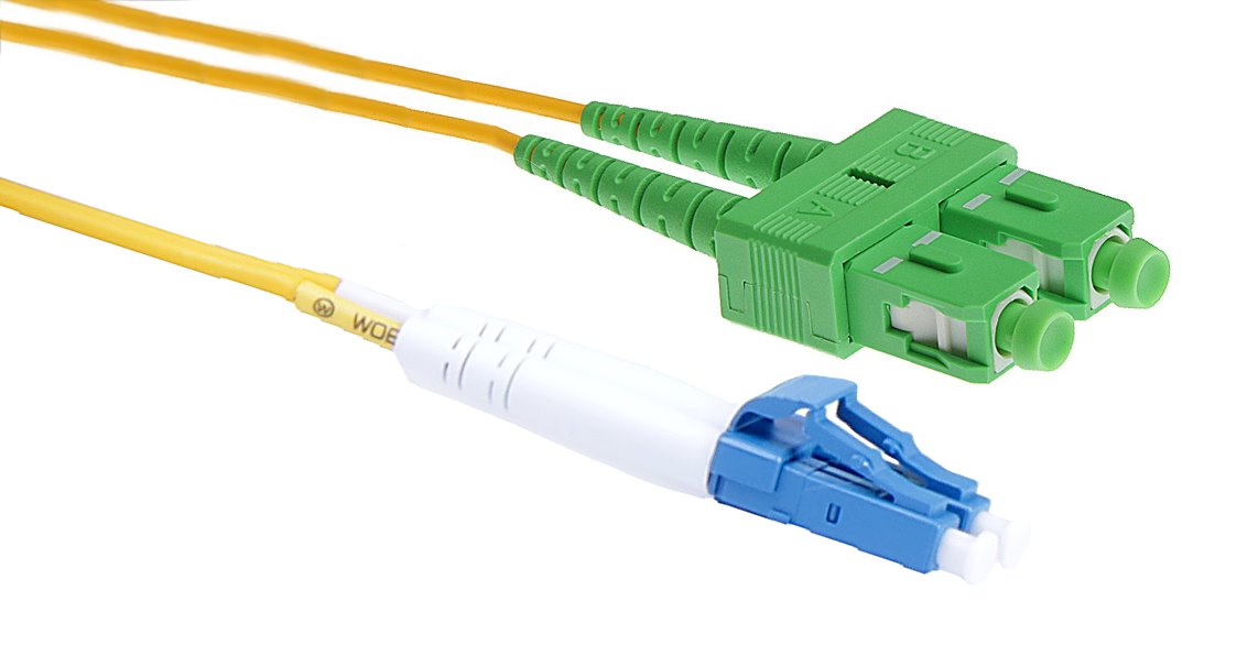 Masterlan fiber optic patch cord, LCupc-SCapc, Singlemode 9/125, duplex, 2m