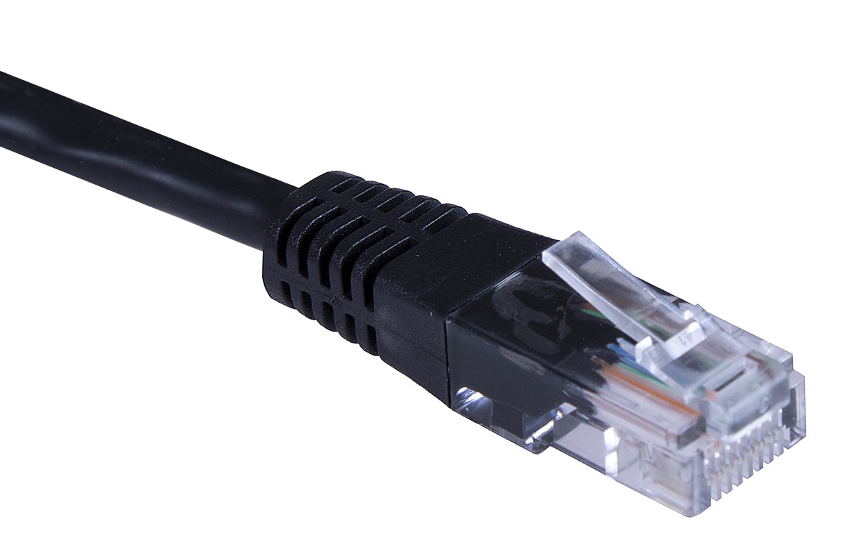 Masterlan patch cable UTP, Cat5e, 0,25m, black